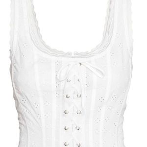 H&M Corset white with broderie anglaise size 32